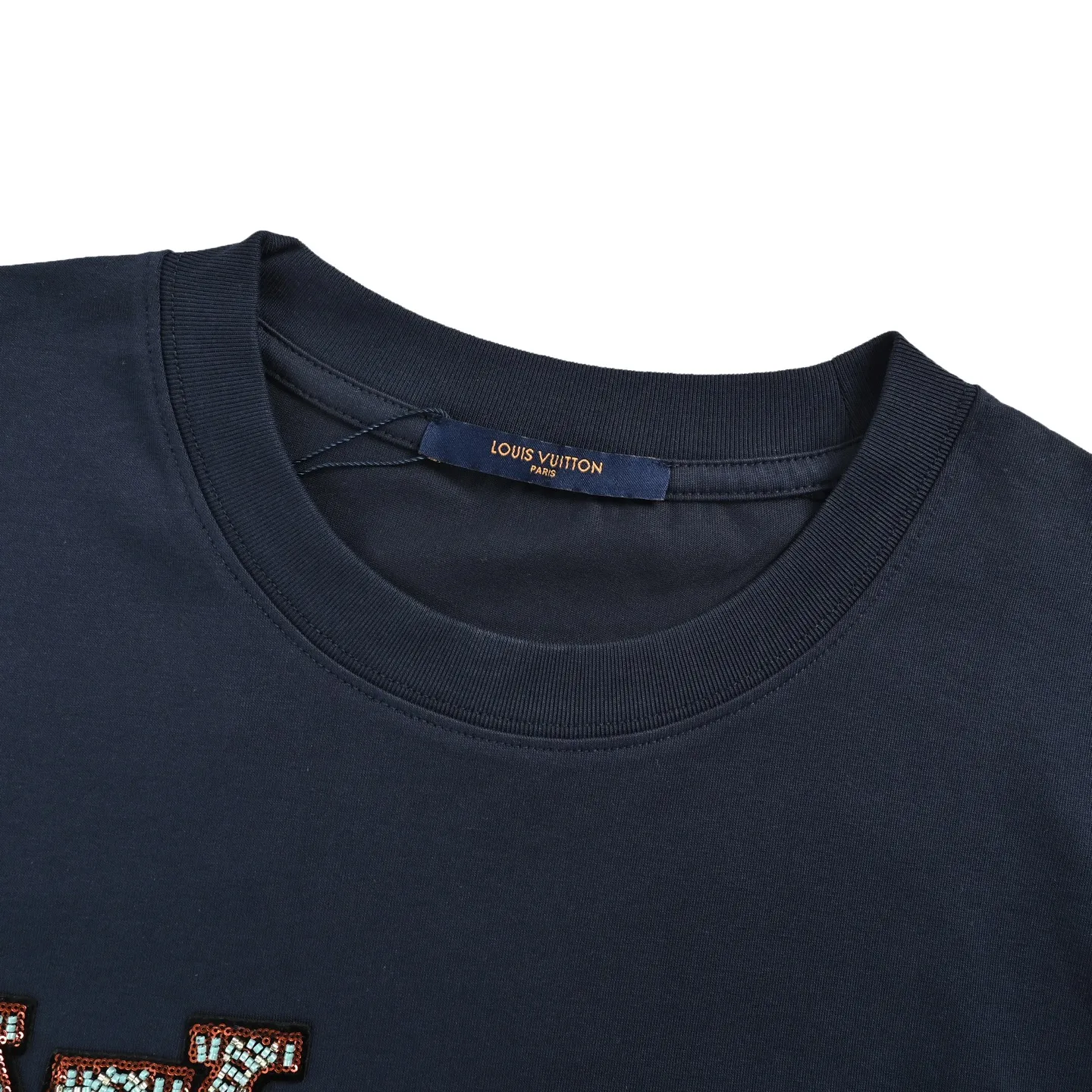 Louis Vuitton/Louis Vuitton beaded embroidered monogram short sleeves